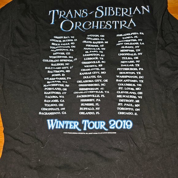 Trans-Siberian Orchestra winter tour 2019 tshirt 2xl - Picture 2 of 3